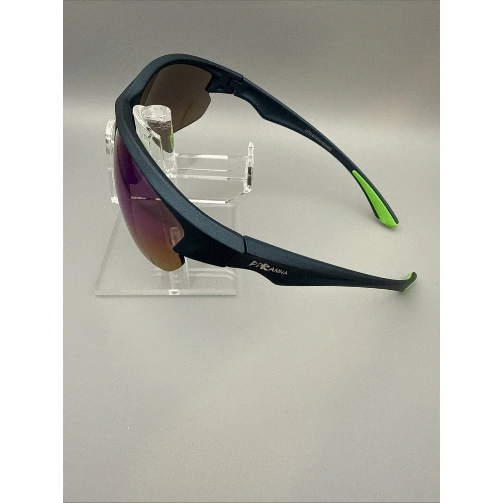 Piranha Authentic NEW SportWrap FlexTemple Sunglasses Semi Frameless Black/Green